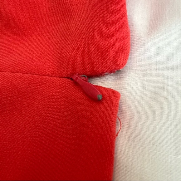 Tahari Arthur S. Levine Orange Sleeveless Dress with Gold Belt Buckle Size 10 - Picture 11 of 11